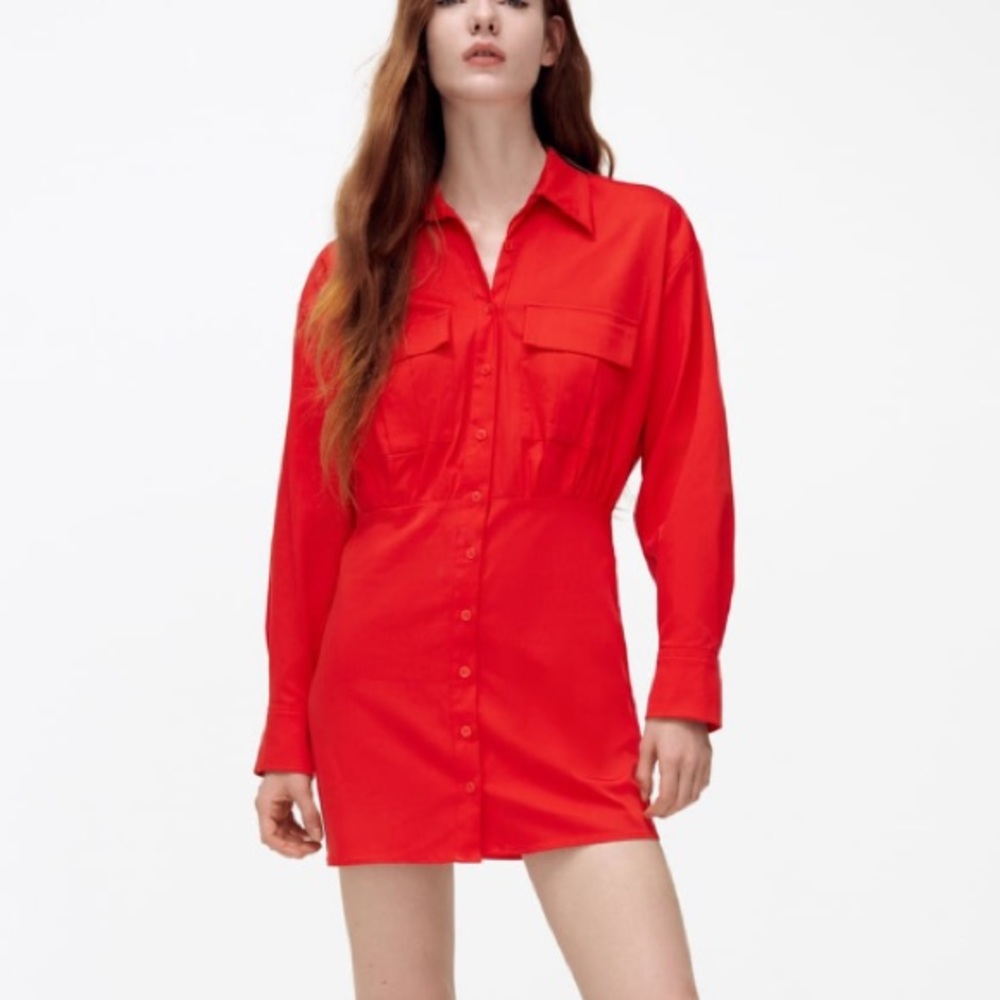 Zara poplin shirt dress